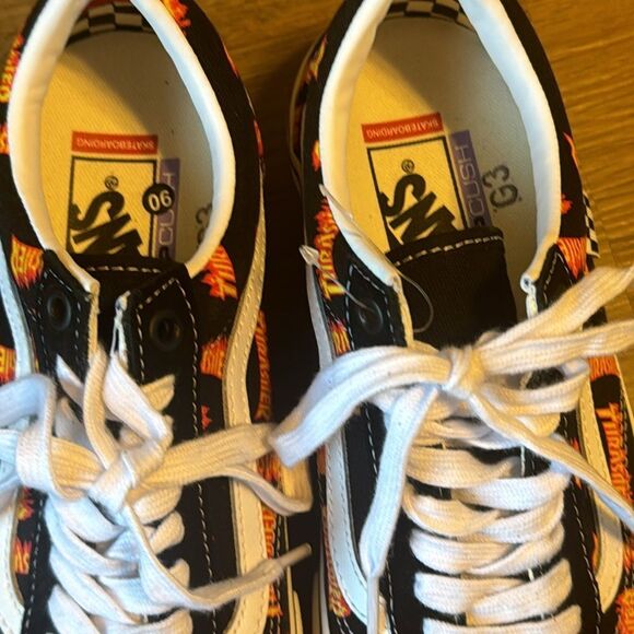 Vans x Thrasher Skate Old Skool Black Multi Logo Canvas Shoes mens 7 women’s 9 - Picture 4 of 10